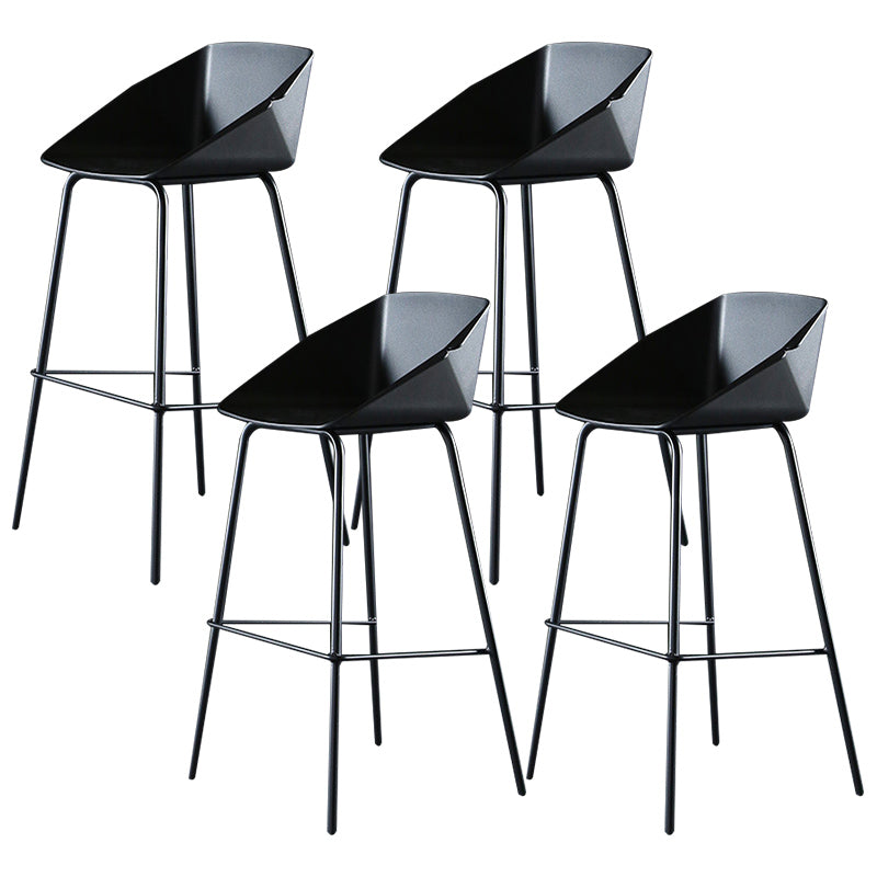 Scandinavian Metal Plastic Counter Stools Low Back Bar Stool with Footrest