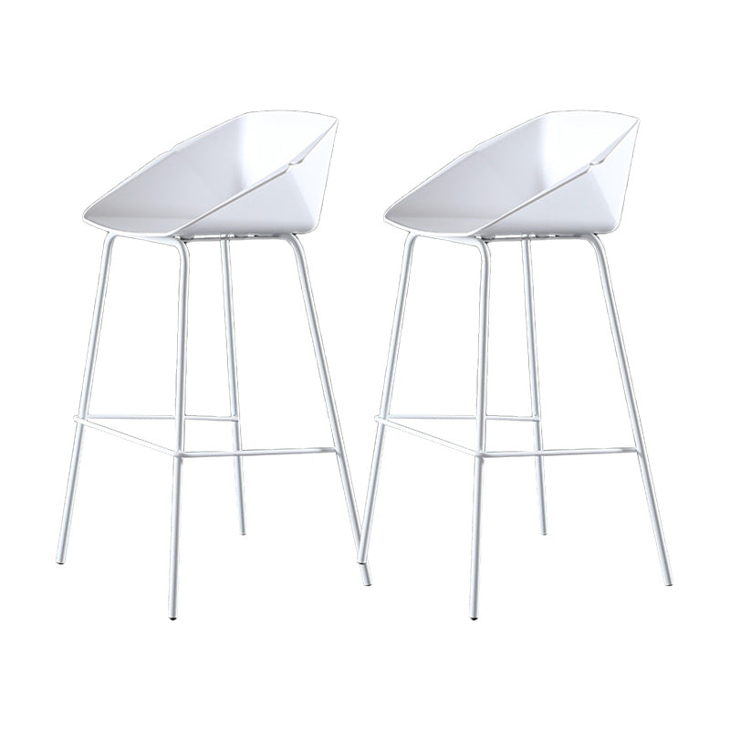 Scandinavian Metal Plastic Counter Stools Low Back Bar Stool with Footrest