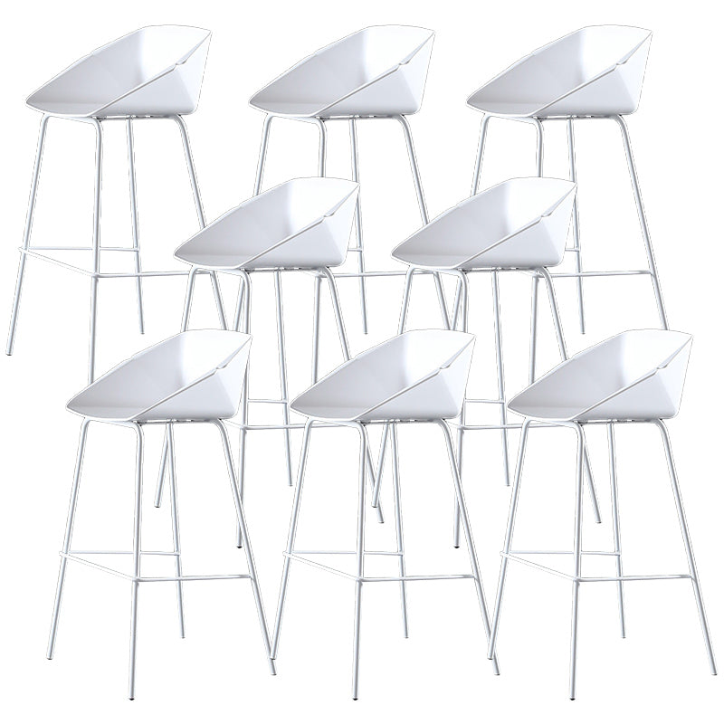 Scandinavian Metal Plastic Counter Stools Low Back Bar Stool with Footrest
