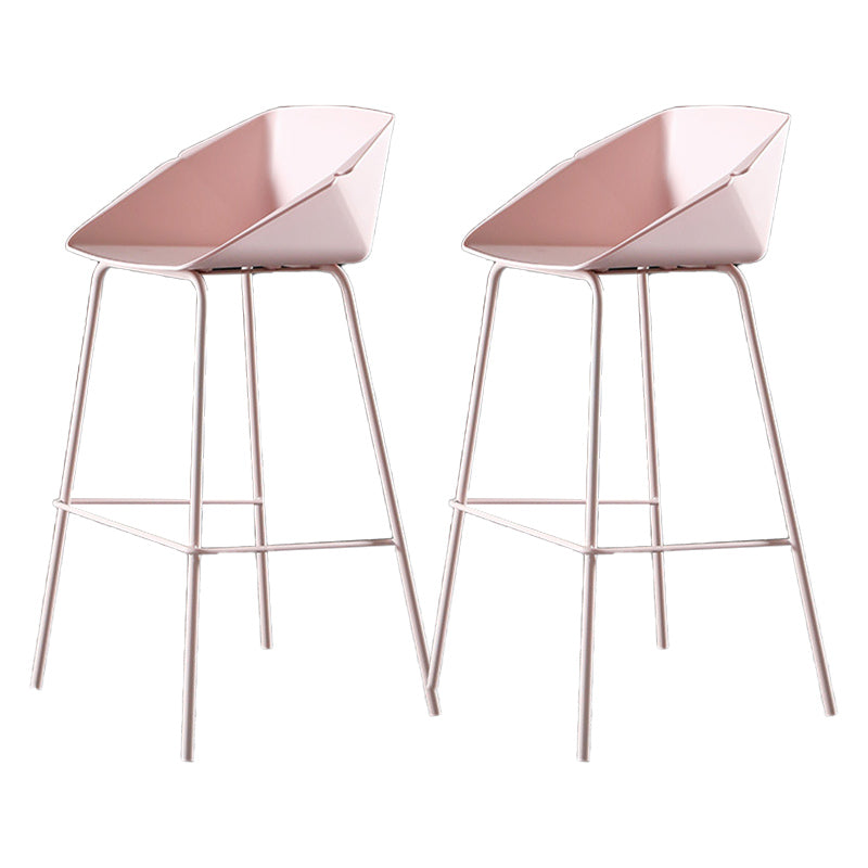 Scandinavian Metal Plastic Counter Stools Low Back Bar Stool with Footrest
