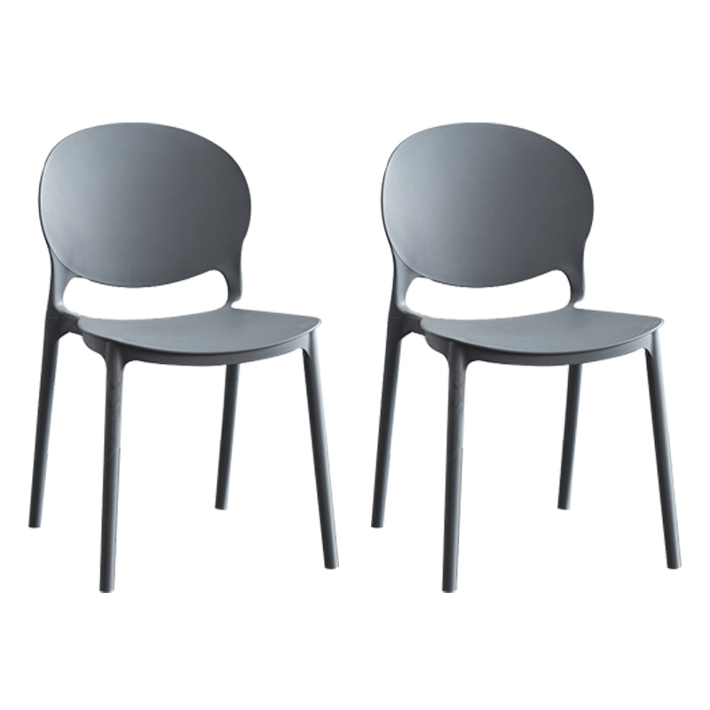 Modern Stackable Chair Dining Open Back Armless Chair for Kitchen with Plastic Legs