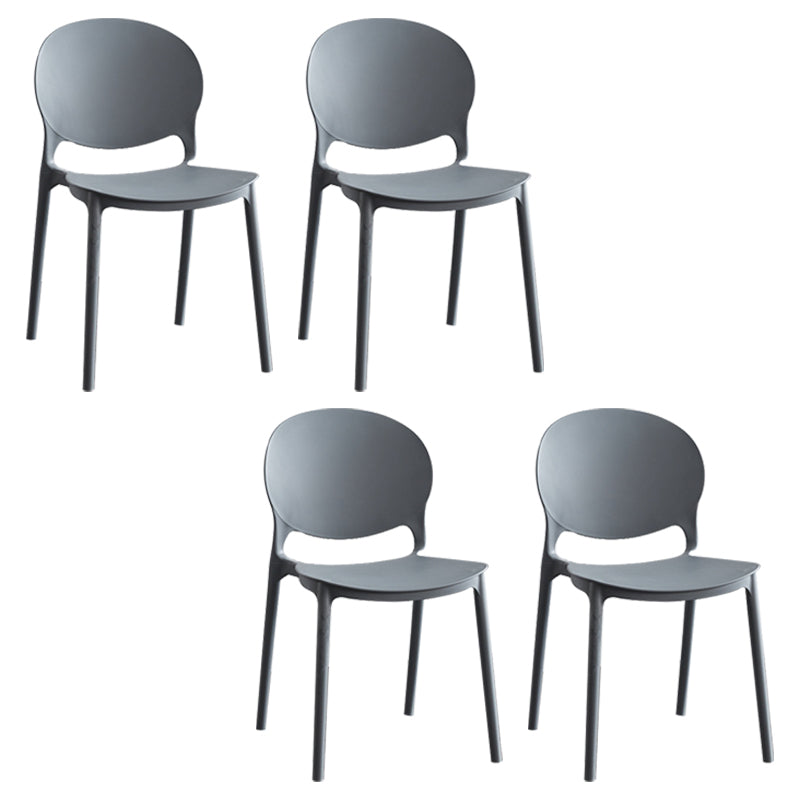 Modern Stackable Chair Dining Open Back Armless Chair for Kitchen with Plastic Legs