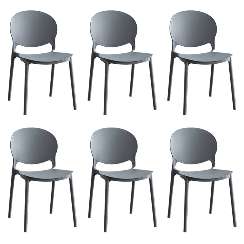 Modern Stackable Chair Dining Open Back Armless Chair for Kitchen with Plastic Legs