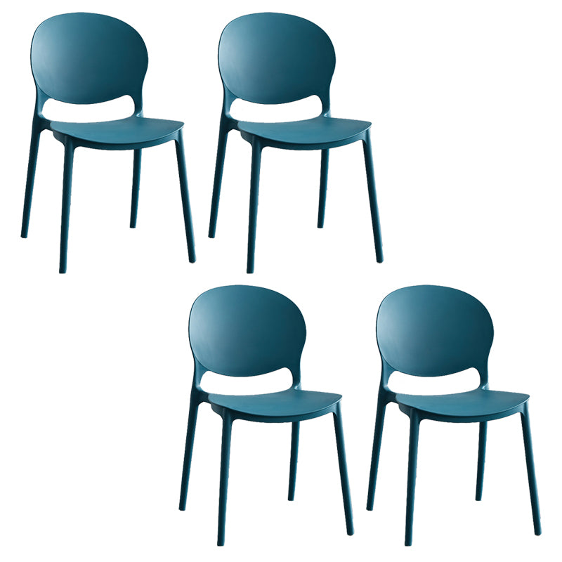 Modern Stackable Chair Dining Open Back Armless Chair for Kitchen with Plastic Legs