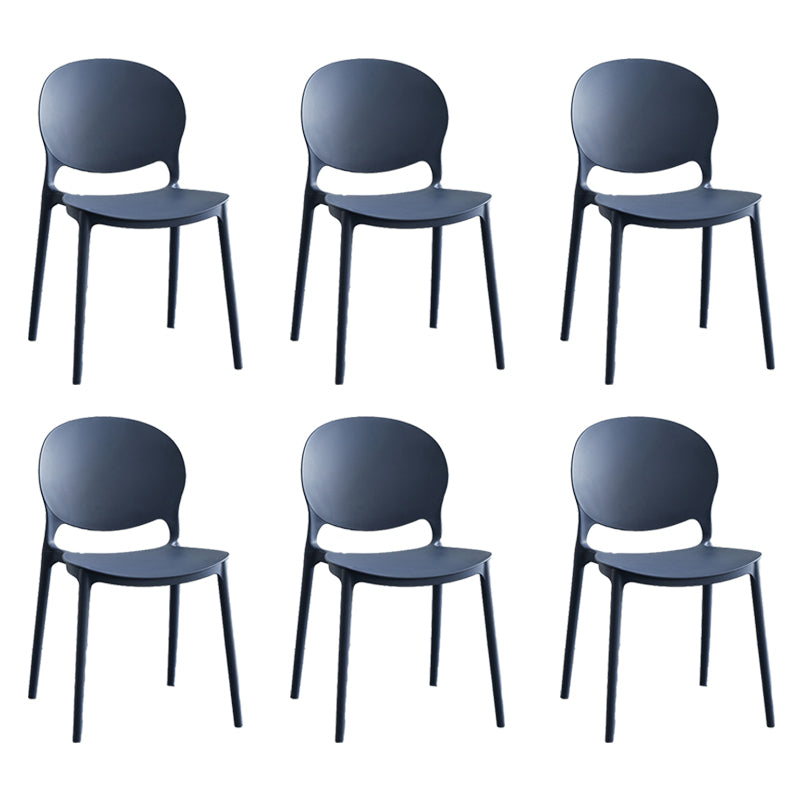 Modern Stackable Chair Dining Open Back Armless Chair for Kitchen with Plastic Legs