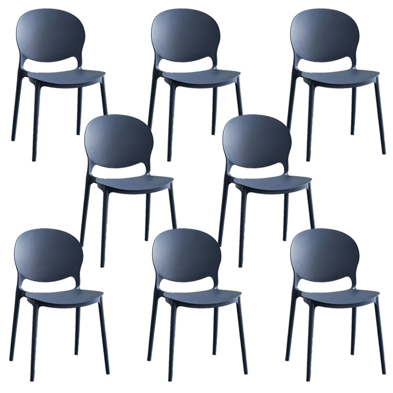 Modern Stackable Chair Dining Open Back Armless Chair for Kitchen with Plastic Legs