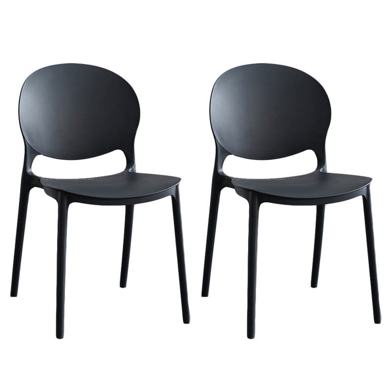Modern Stackable Chair Dining Open Back Armless Chair for Kitchen with Plastic Legs
