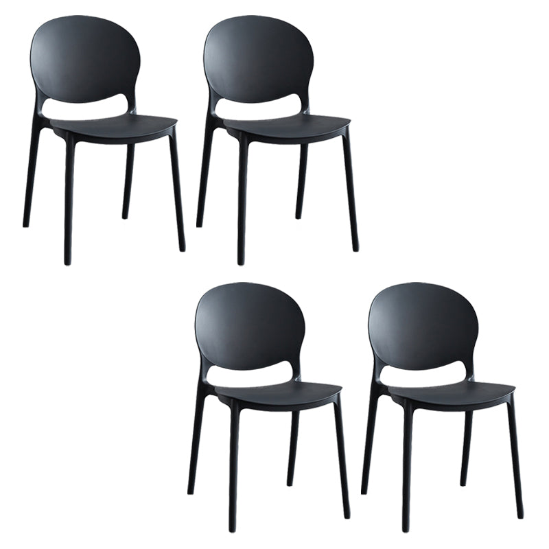 Modern Stackable Chair Dining Open Back Armless Chair for Kitchen with Plastic Legs