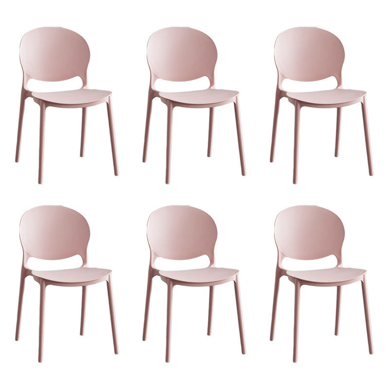 Modern Stackable Chair Dining Open Back Armless Chair for Kitchen with Plastic Legs