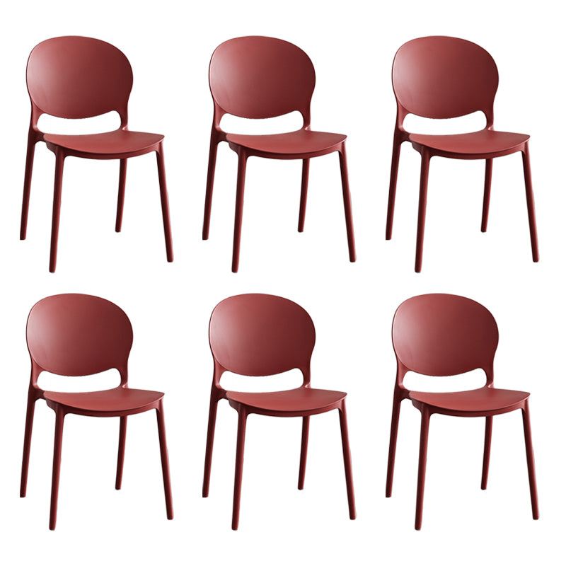 Modern Stackable Chair Dining Open Back Armless Chair for Kitchen with Plastic Legs
