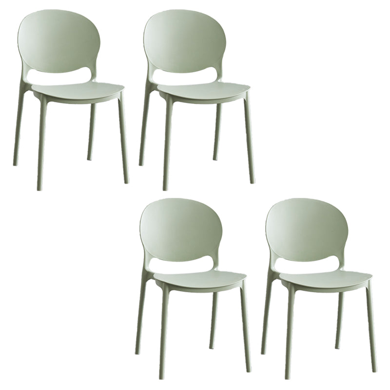 Modern Stackable Chair Dining Open Back Armless Chair for Kitchen with Plastic Legs