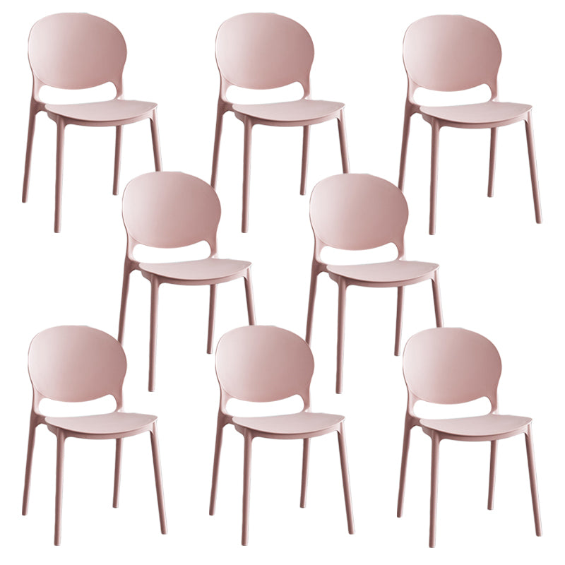 Modern Stackable Chair Dining Open Back Armless Chair for Kitchen with Plastic Legs