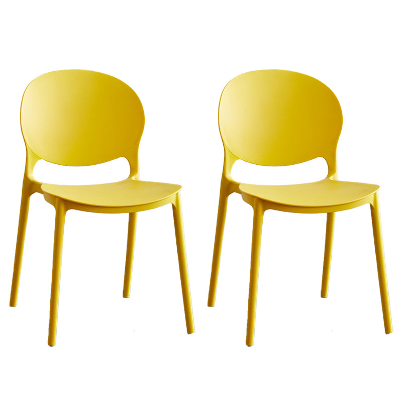 Modern Stackable Chair Dining Open Back Armless Chair for Kitchen with Plastic Legs