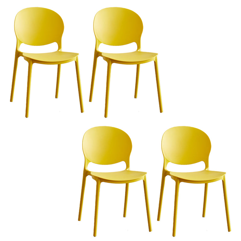 Modern Stackable Chair Dining Open Back Armless Chair for Kitchen with Plastic Legs