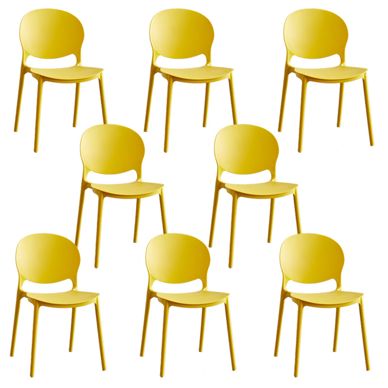 Modern Stackable Chair Dining Open Back Armless Chair for Kitchen with Plastic Legs