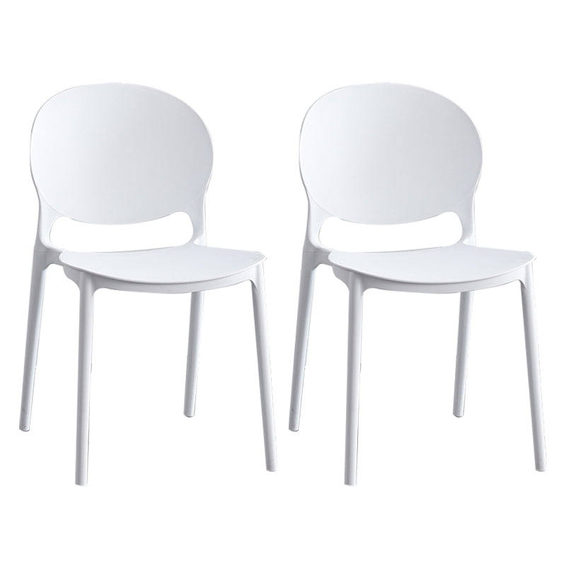 Modern Stackable Chair Dining Open Back Armless Chair for Kitchen with Plastic Legs