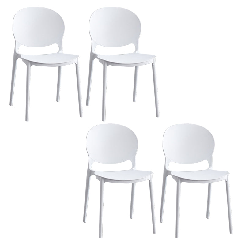 Modern Stackable Chair Dining Open Back Armless Chair for Kitchen with Plastic Legs