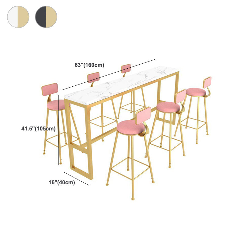 Glam Pub Table Bar Height Rectangle Bar Table for Small Places
