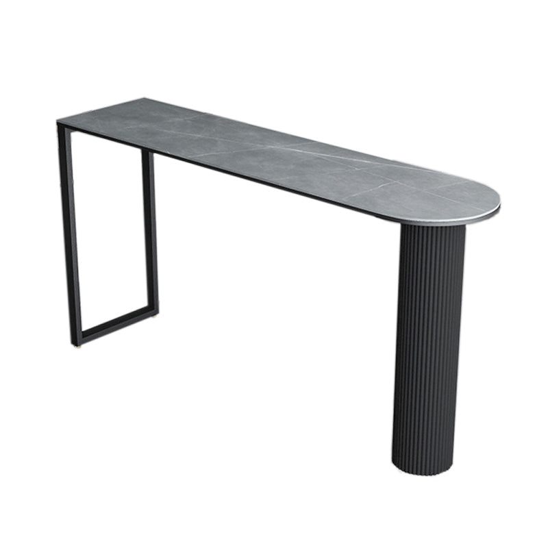 Free Form Double Pedestal Bar Table Stone Top Bar Height Table for Living Room