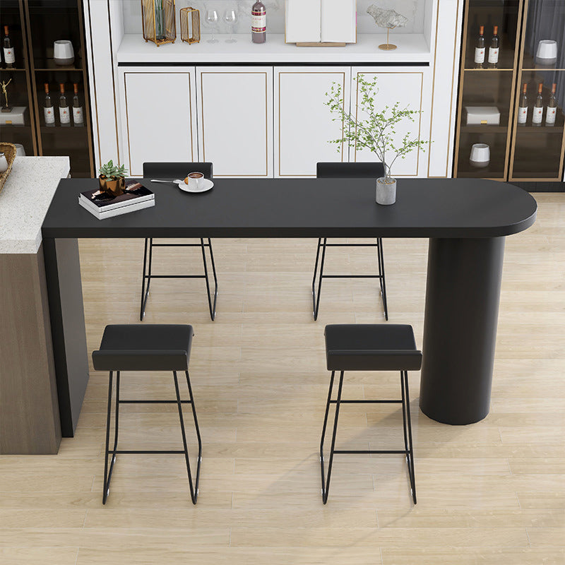 Contemporary Pub Table Solid Wood Free Form Bar Table for Indoor