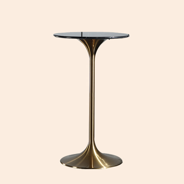 Metal Pedestal Bar Height Table Industrial Round Bar Dining Table