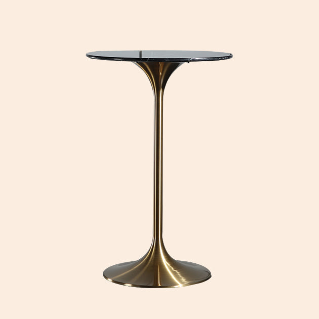 Metal Pedestal Bar Height Table Industrial Round Bar Dining Table