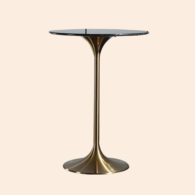 Metal Pedestal Bar Height Table Industrial Round Bar Dining Table