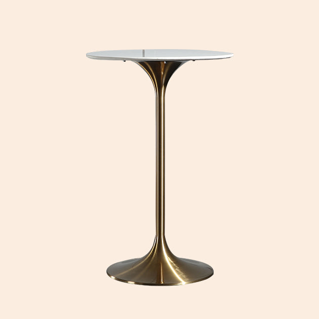 Metal Pedestal Bar Height Table Industrial Round Bar Dining Table