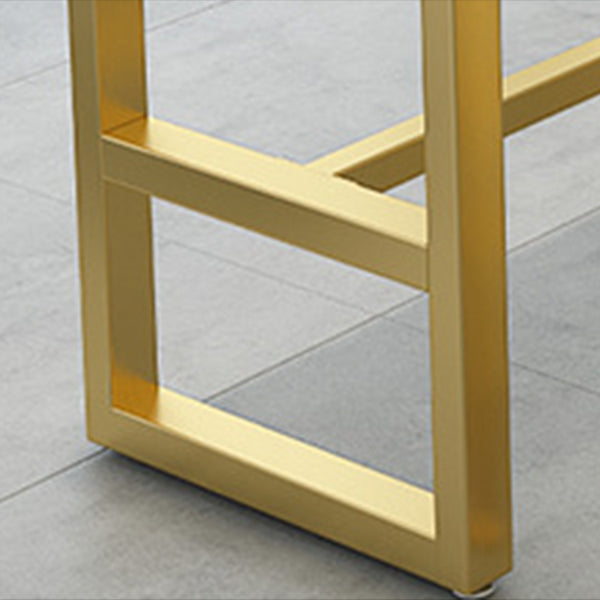 Rectangle Pub Table Bar Height Glam Stone Top Bar Table for Indoor