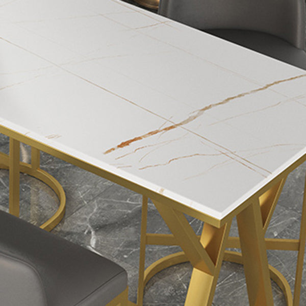 Industrial Rectangle Bar Table Metal Base Bar Height Table for Living Room