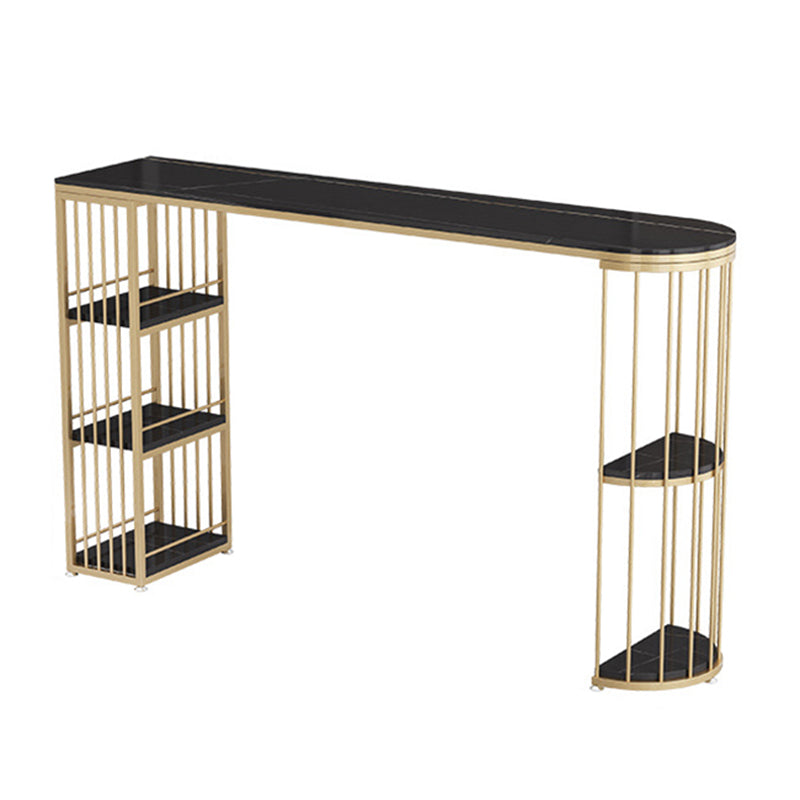 Free Form Pub Table Bar Height Glam Stone Bar Table for Small Places