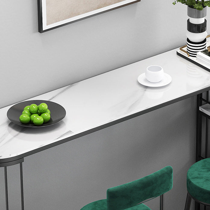 Free Form Pub Table Bar Height Glam Stone Bar Table for Small Places