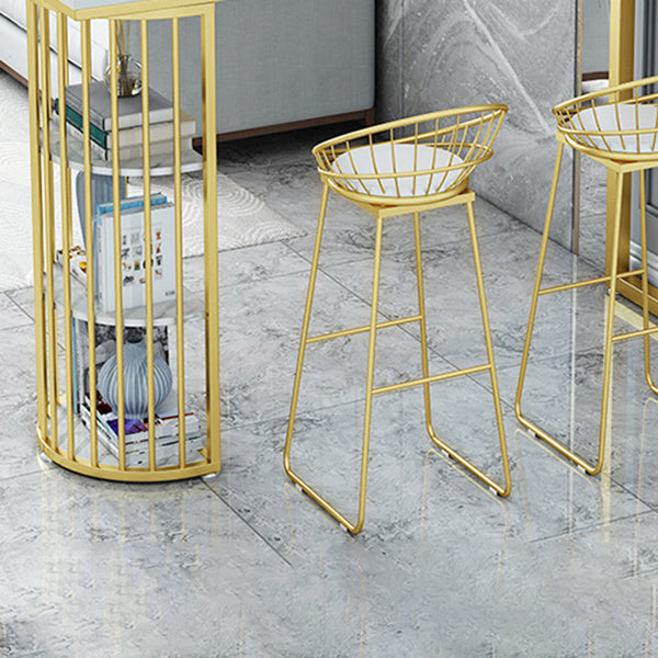 Glam Pub Table Double Pedestal Bar Height Bar Table for Breakroom