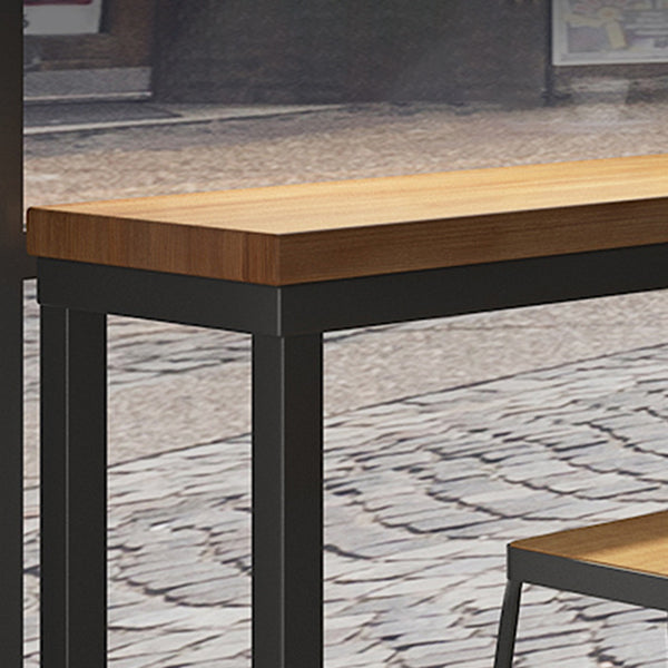 Industrial Solid Wood Pub Table Bar Height Rectangle Bar Table for Indoor