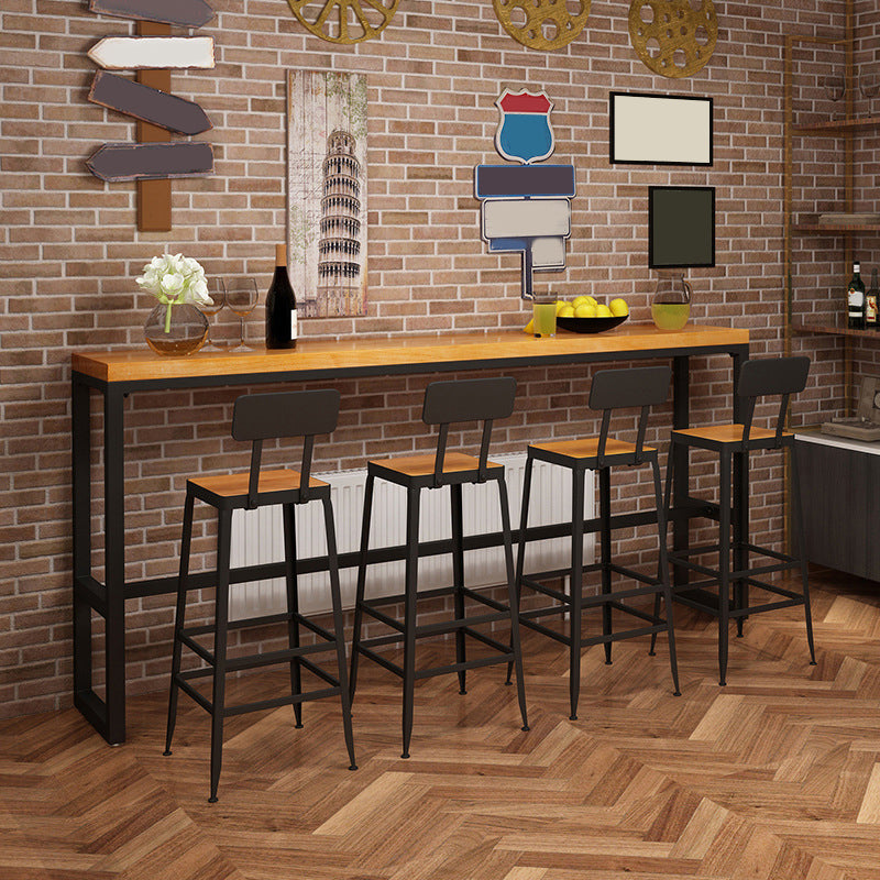 Solid Wood Pub Table Bar Height Industrial Rectangle Bar Table for Indoor