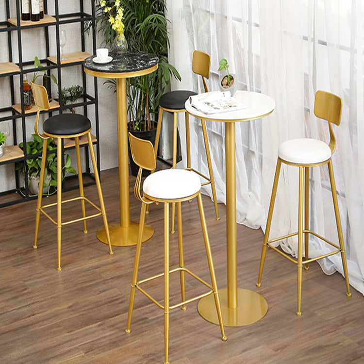 Glam Style Pub Table Round Bar Height Bar Table for Indoor Use