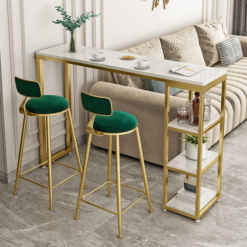 Glam Pub Table Rectangle Bar Height Bar Table for Living Room