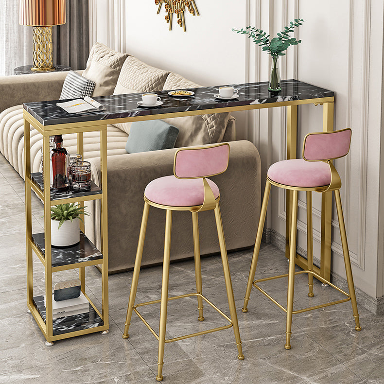 Glam Pub Table Rectangle Bar Height Bar Table for Living Room