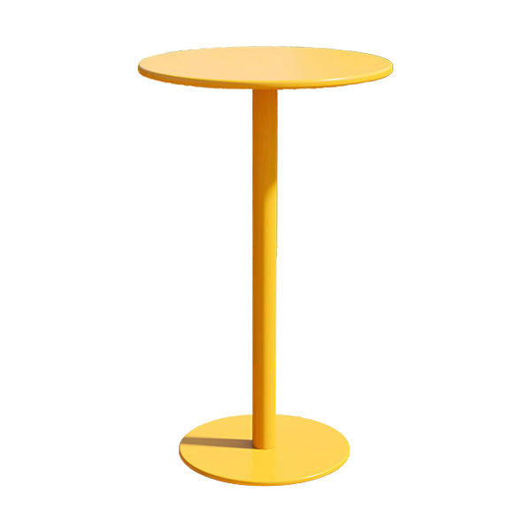 Contemporary Round Metal Bar Table 41.3"H Outdoor Pedestal Bar Dining Table