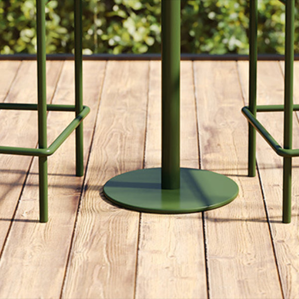 Contemporary Round Metal Bar Table 41.3"H Outdoor Pedestal Bar Dining Table