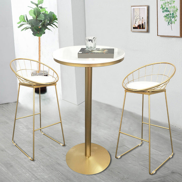 Glam Style Pub Table Round Pedestal Bar Table for Indoor Use