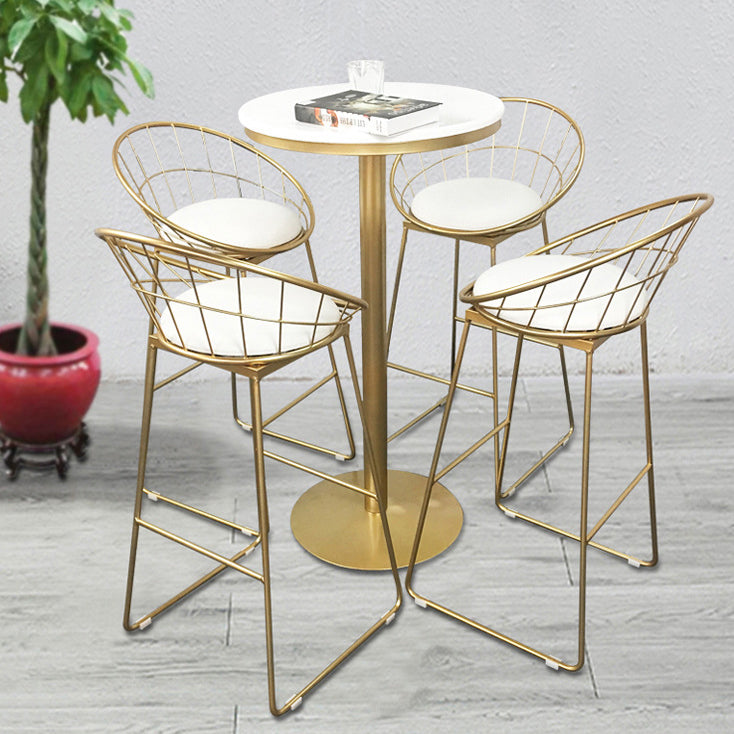 Glam Style Pub Table Round Pedestal Bar Table for Indoor Use