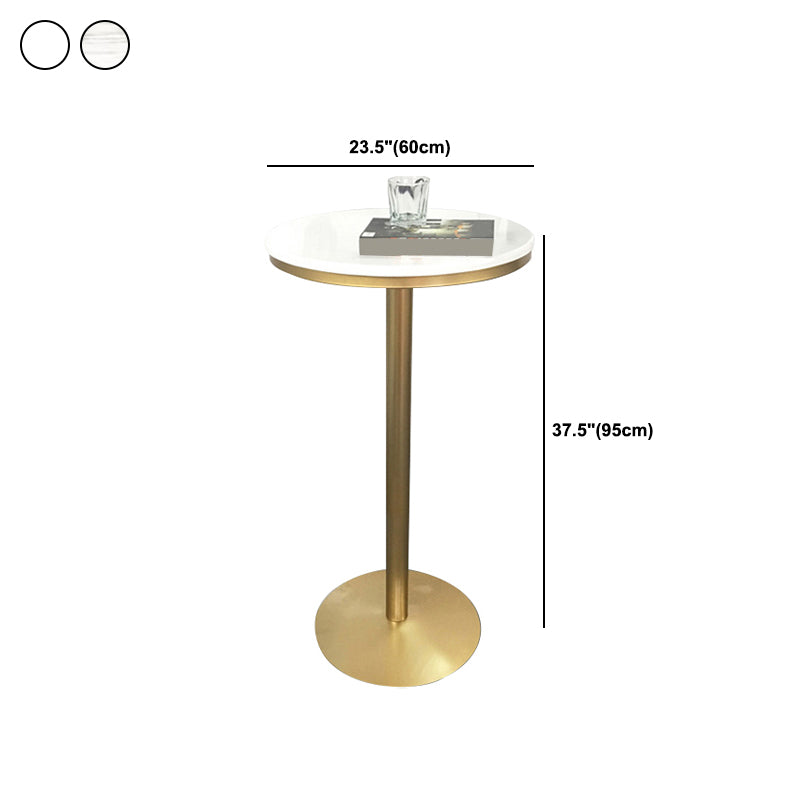 Glam Style Pub Table Round Pedestal Bar Table for Indoor Use
