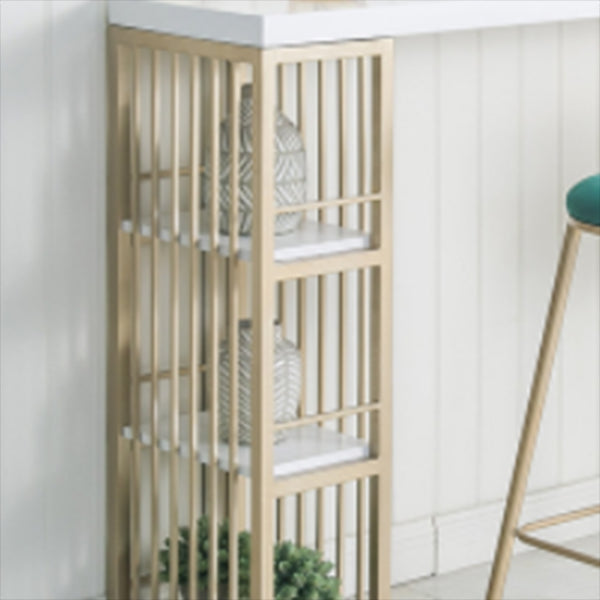 Glam Style Pub Table Rectangle Solid Wood Double Pedestal Bar Table for Indoor