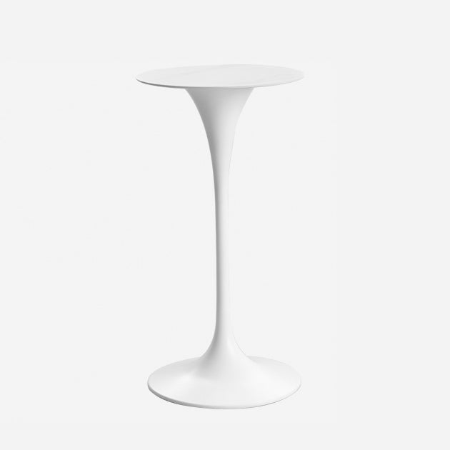Contemporary Round Bar Stool Table Faux Marble and Stone Bar Table for Small Places