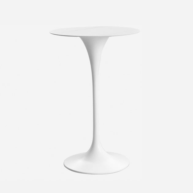 Contemporary Round Bar Stool Table Faux Marble and Stone Bar Table for Small Places