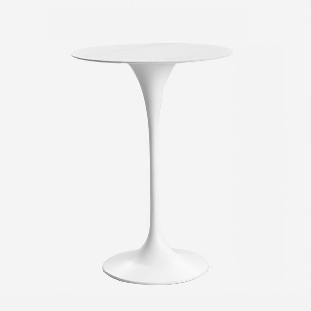 Contemporary Round Bar Stool Table Faux Marble and Stone Bar Table for Small Places