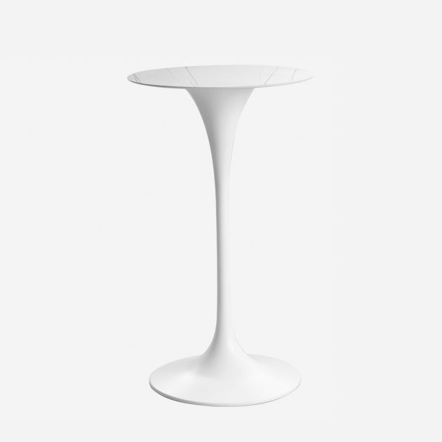 Contemporary Round Bar Stool Table Faux Marble and Stone Bar Table for Small Places