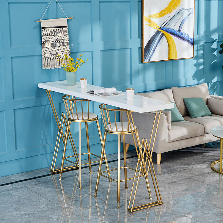 Traditional Luxury Solid Wood Table Gold and Metal Base Bar Table