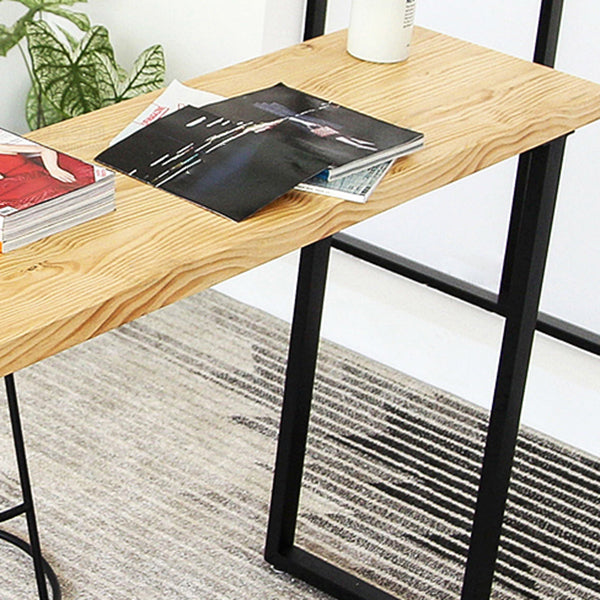 Modern 3-shelf Bar Table Rectangle Solid Wood Bistro Bar Table in Natural